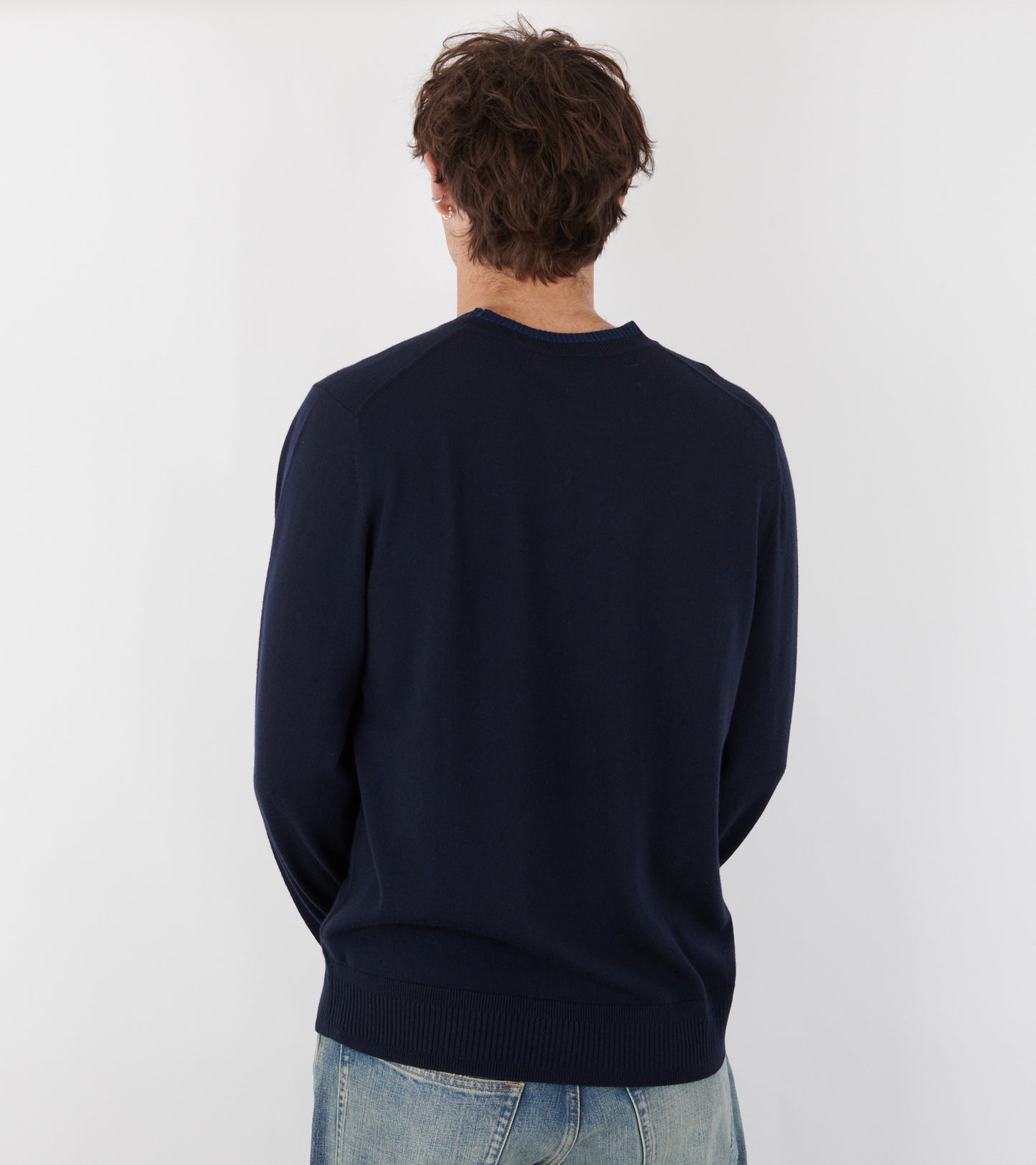 Crewneck Merino Wool Knit Navy
