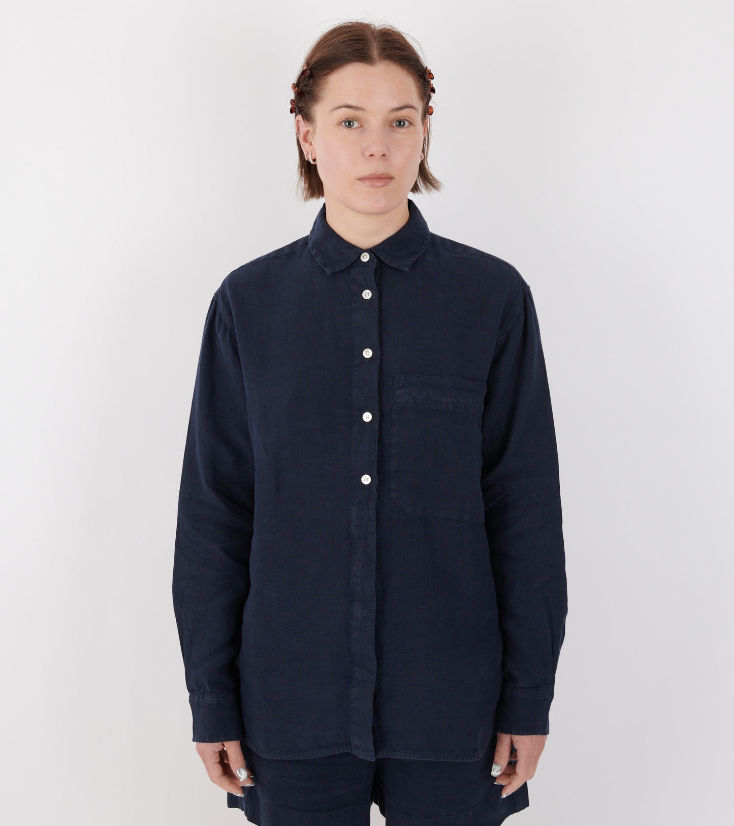 Lynette Shirt Linen Navy