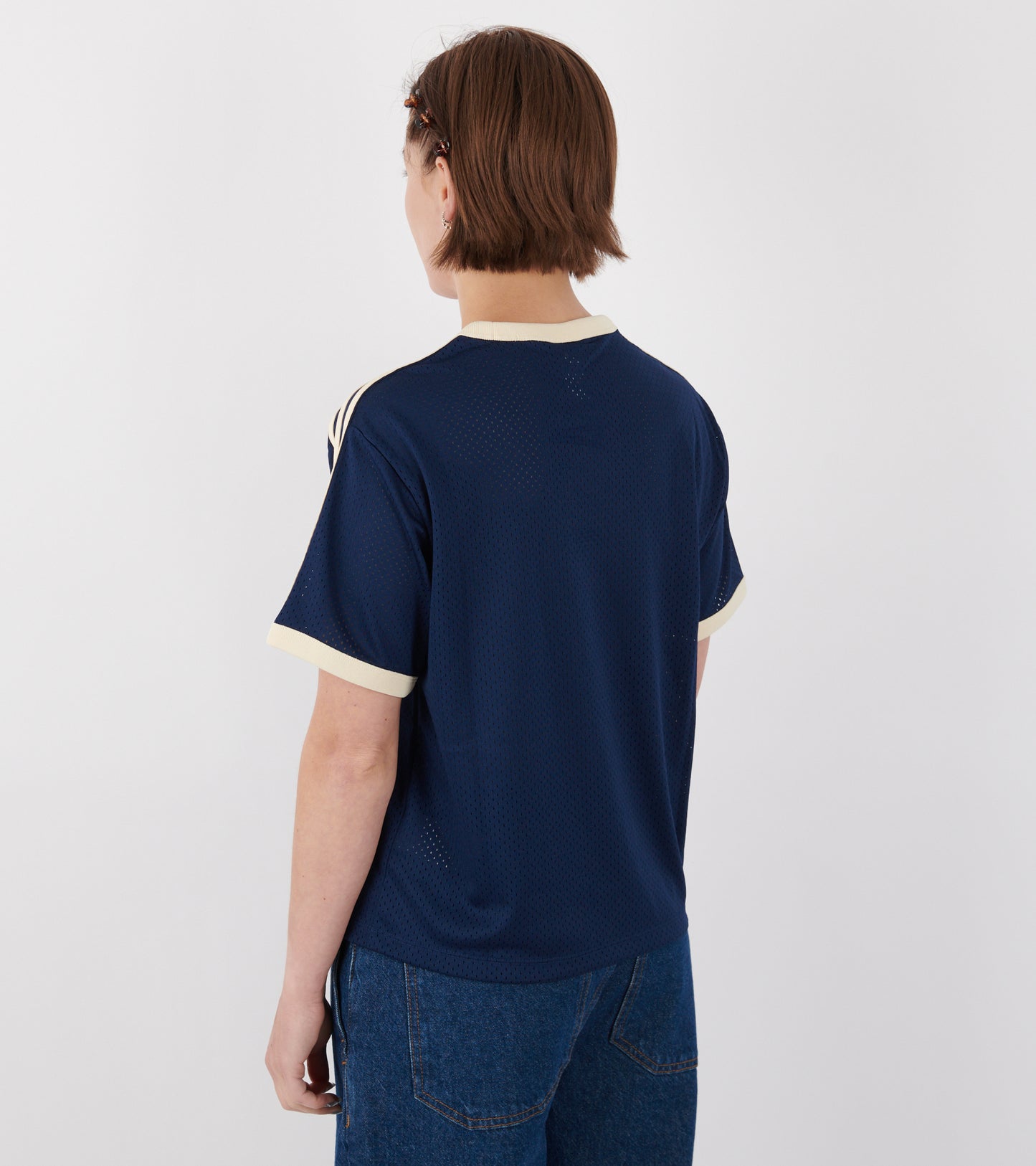 Linear Mesh T-shirt Night Indigo/Warm Vanilla