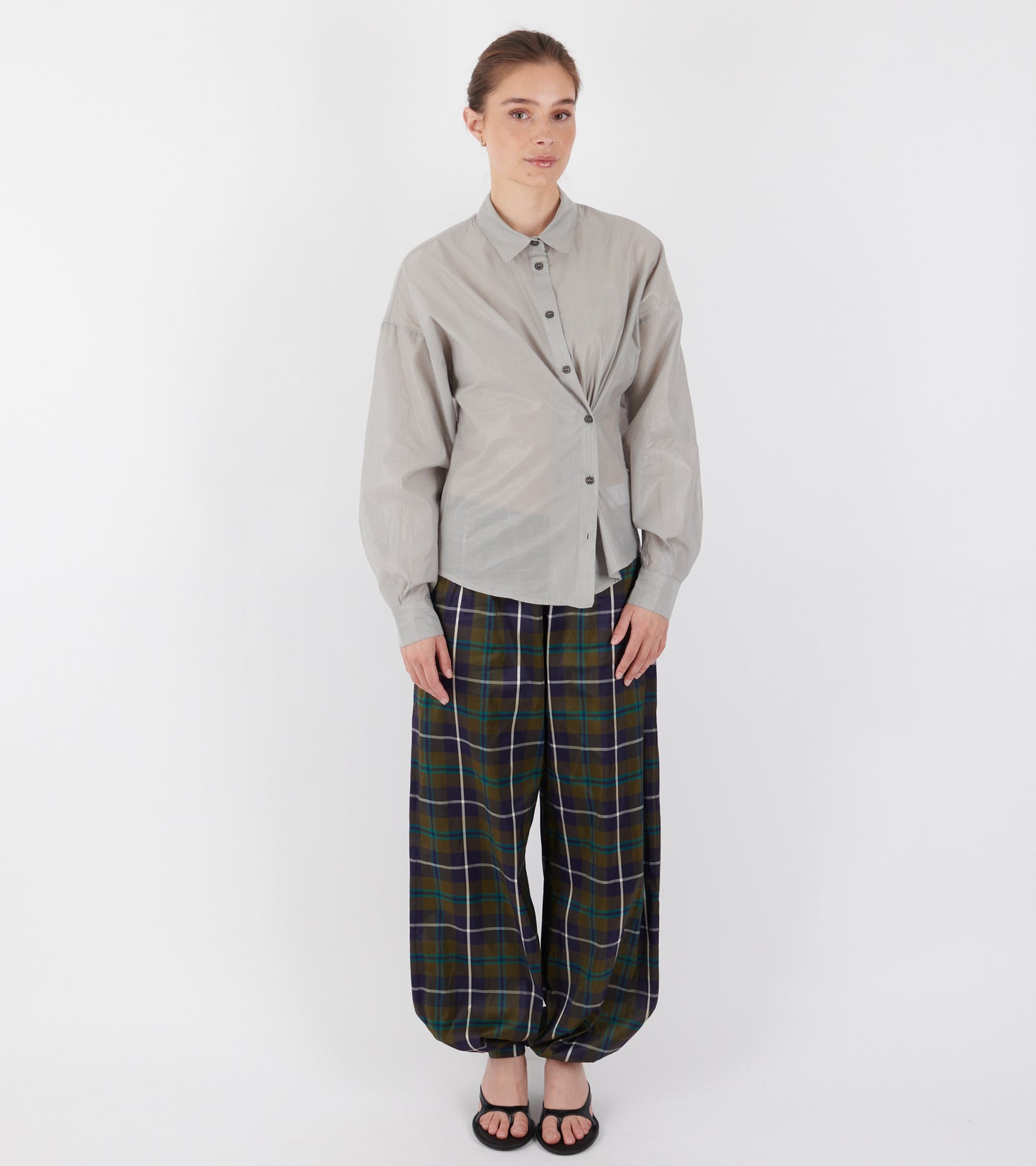 Boza Pants Navy/Green Check