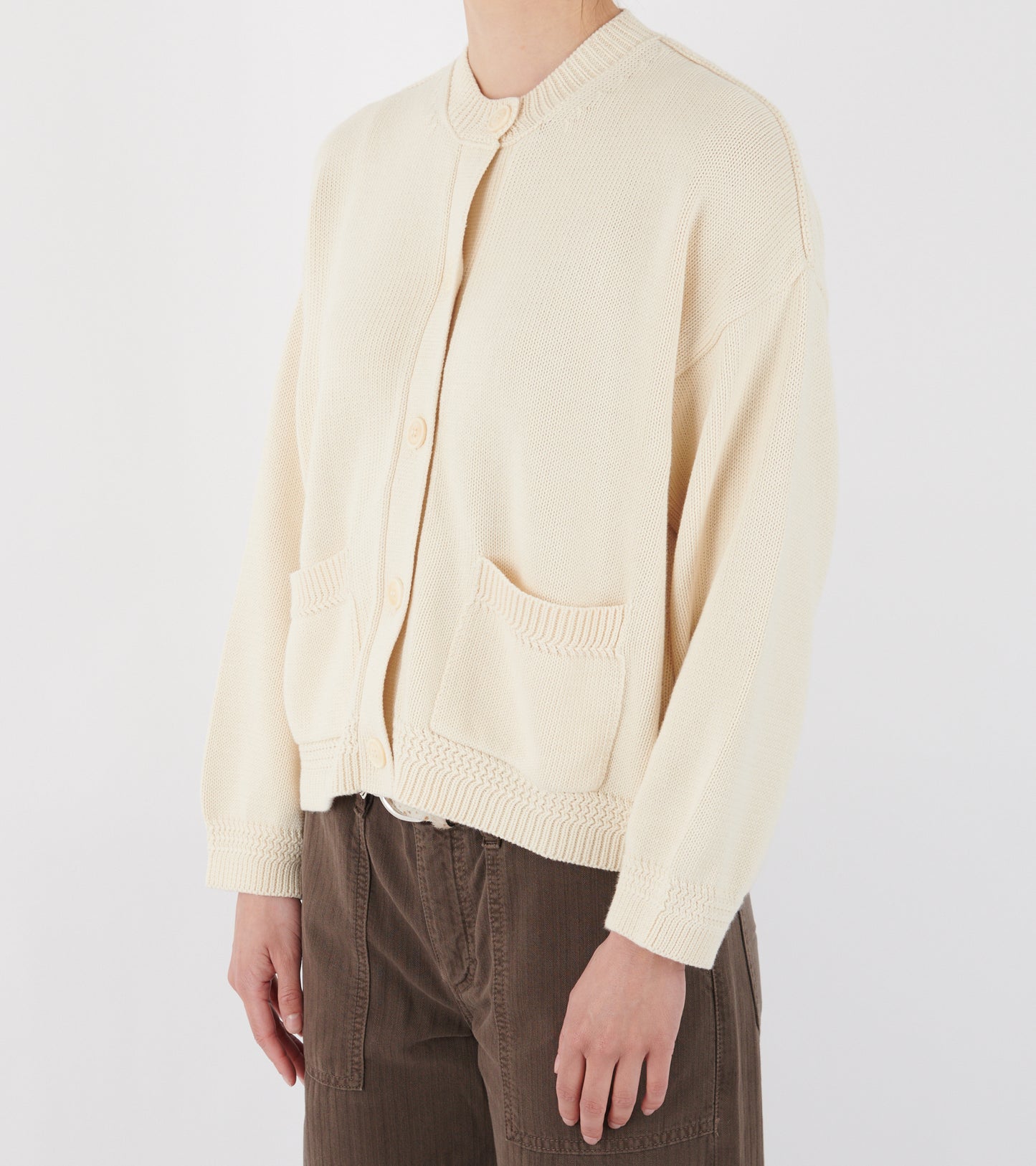 Cobe Cotton Cardigan Pure Ecru
