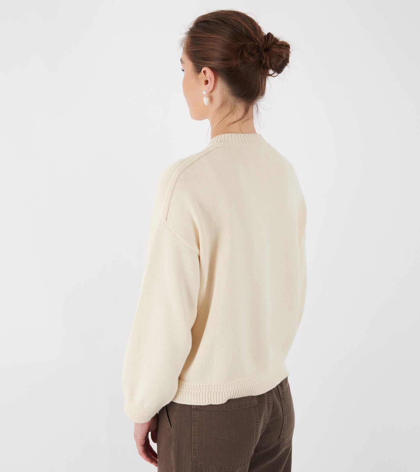 Cobe Cotton Cardigan Pure Ecru