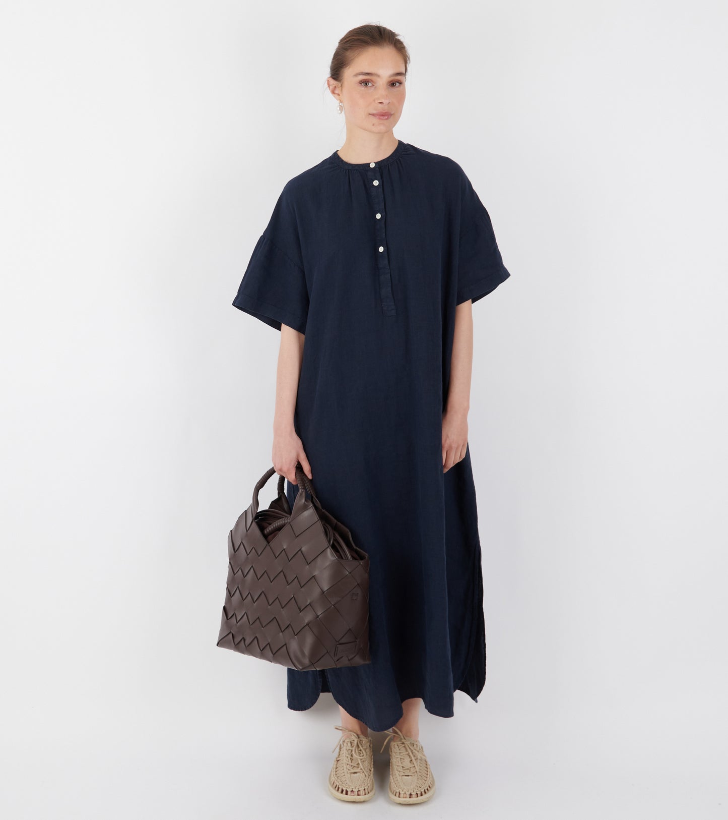 Cille Dress Linen Navy