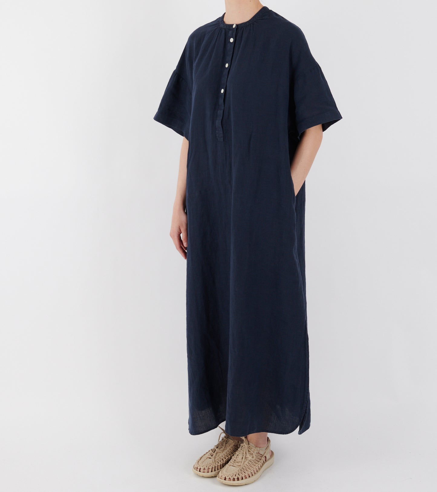 Cille Dress Linen Navy