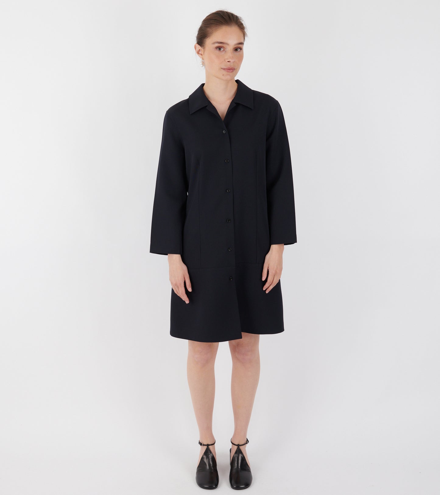 Sharp Wool Short Dress Midnight