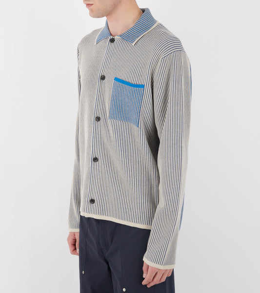 Knitted Shirt Off-white/Blue Mix
