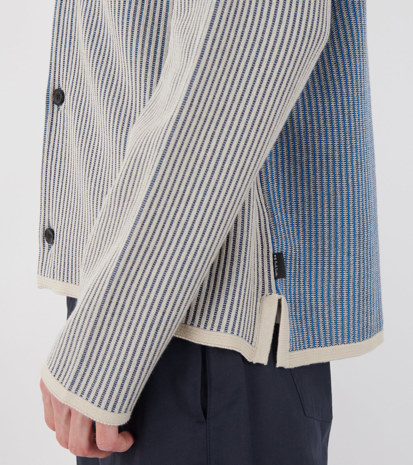 Knitted Shirt Off-white/Blue Mix