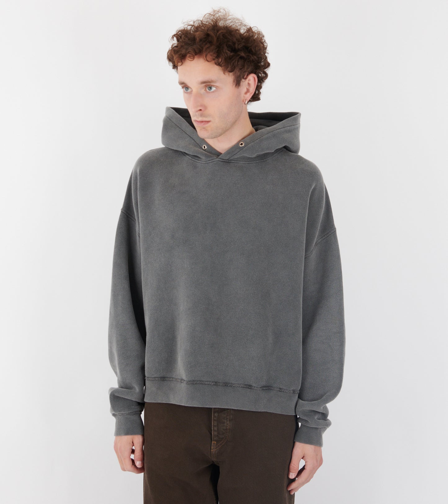 Hood Sweat Antracite Washed