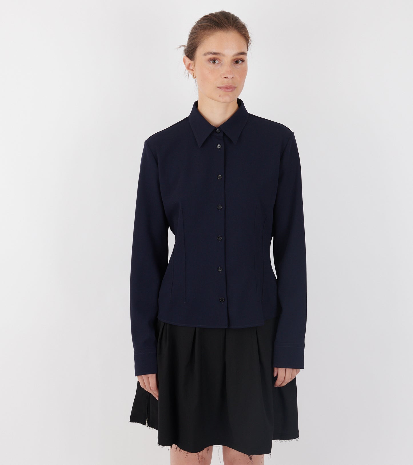 Fluid Wool Sable Shirt Ink