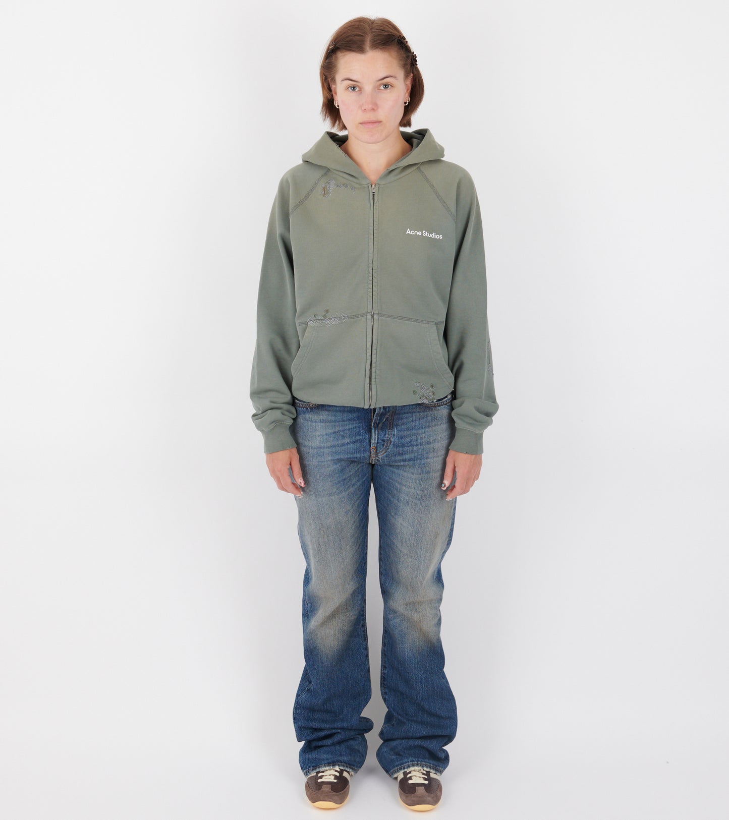 Mended Fleece Hoodie Slate Grey