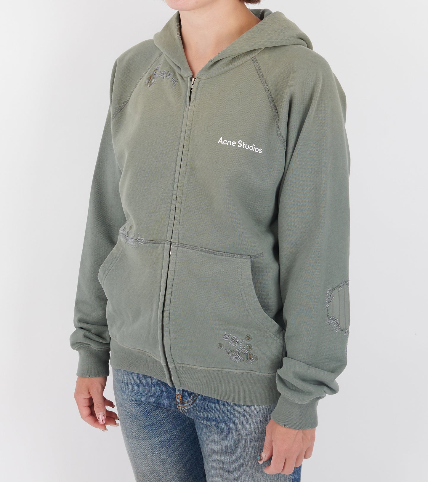 Mended Fleece Hoodie Slate Grey