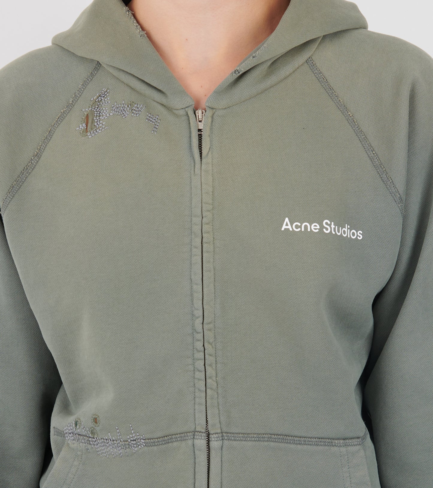Mended Fleece Hoodie Slate Grey