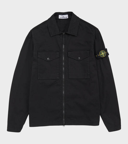 Classic Zip Pocket Overshirt Black