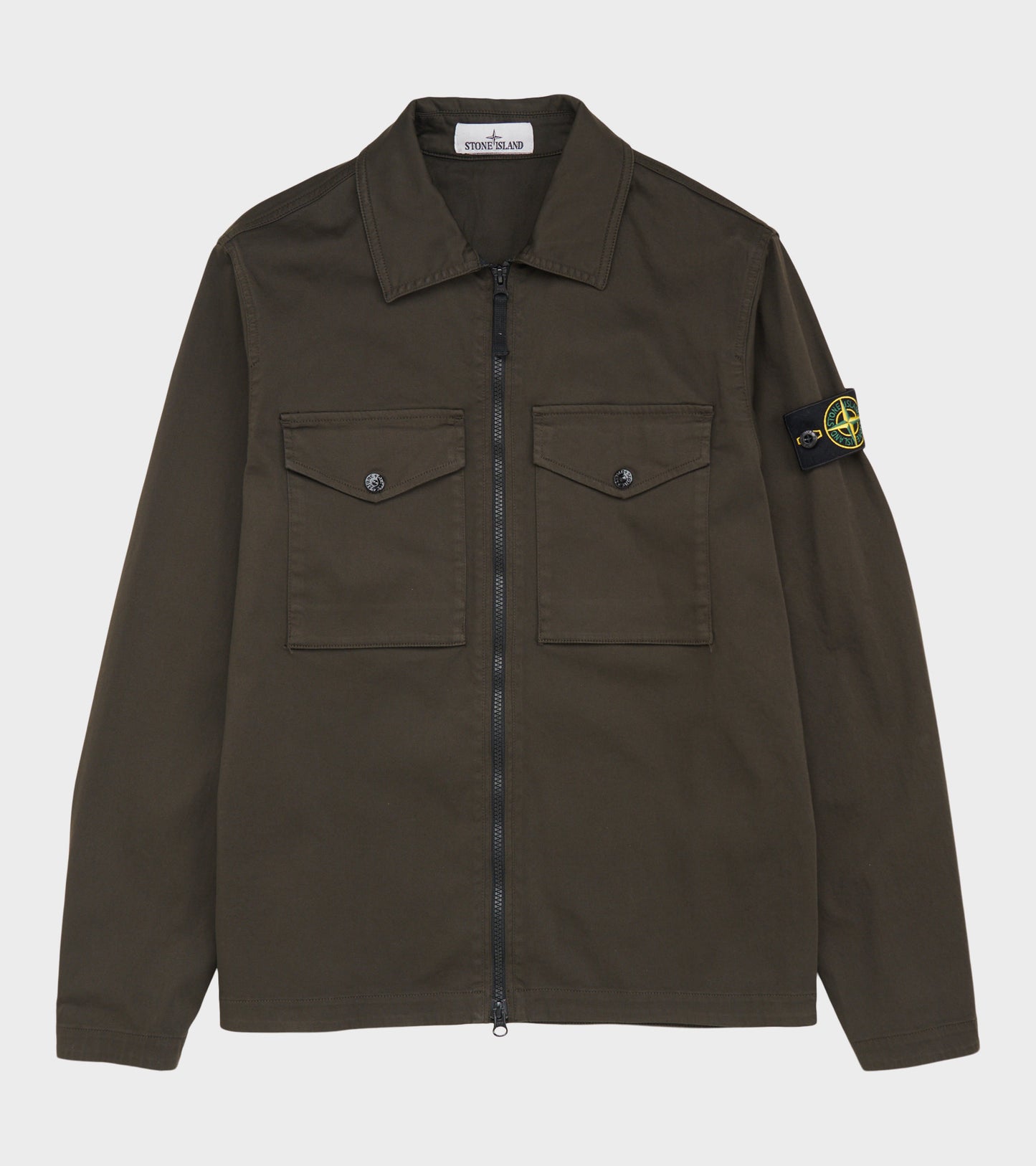 Classic Cotton Zip Pocket Overshirt Coal Grey