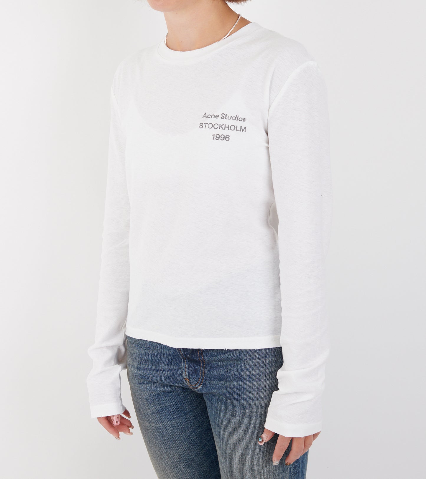 Distressed Logo L/S T-shirt Off-white