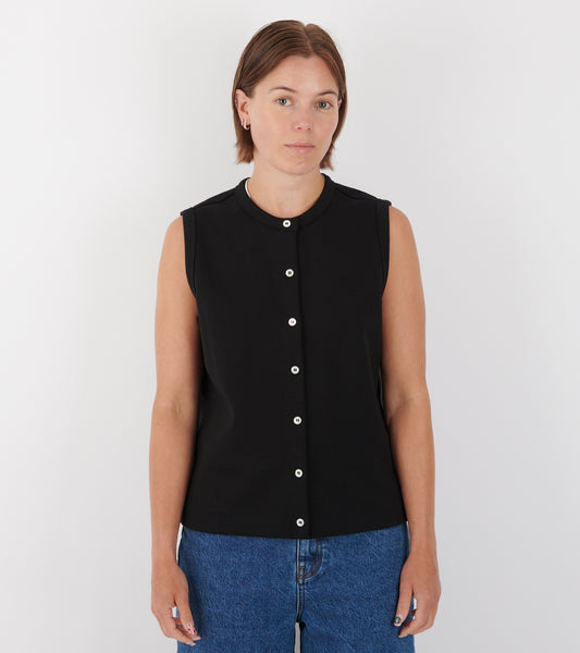 Poppy Sleeveless Cardigan Black