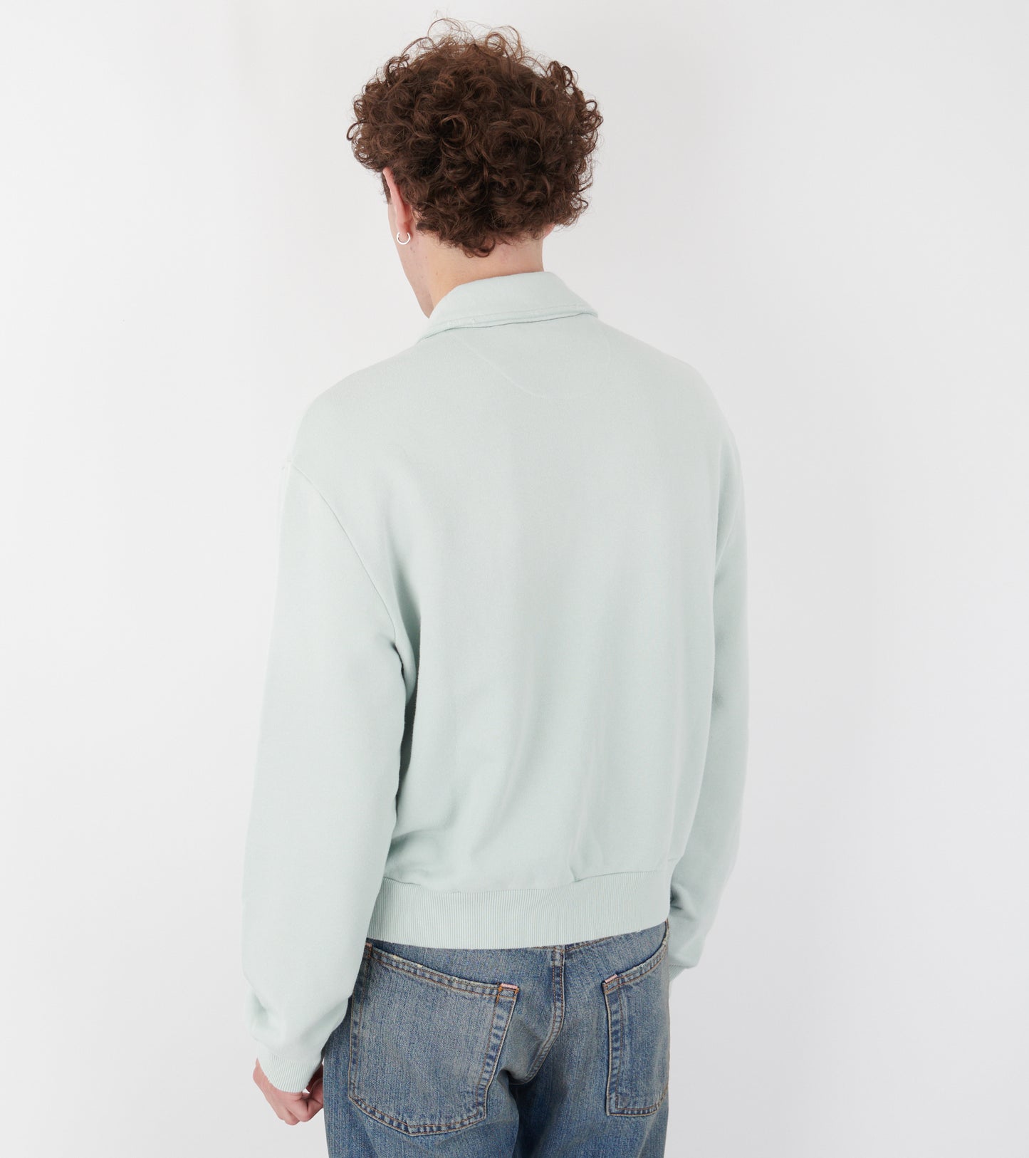 Zip Collar Cardigan Pale Mint