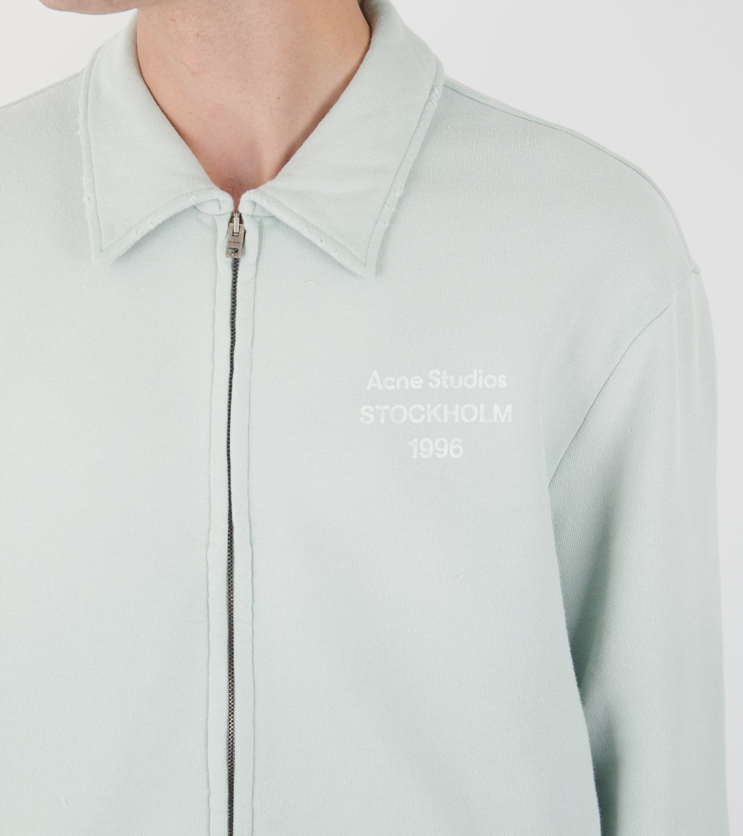 Zip Collar Cardigan Pale Mint