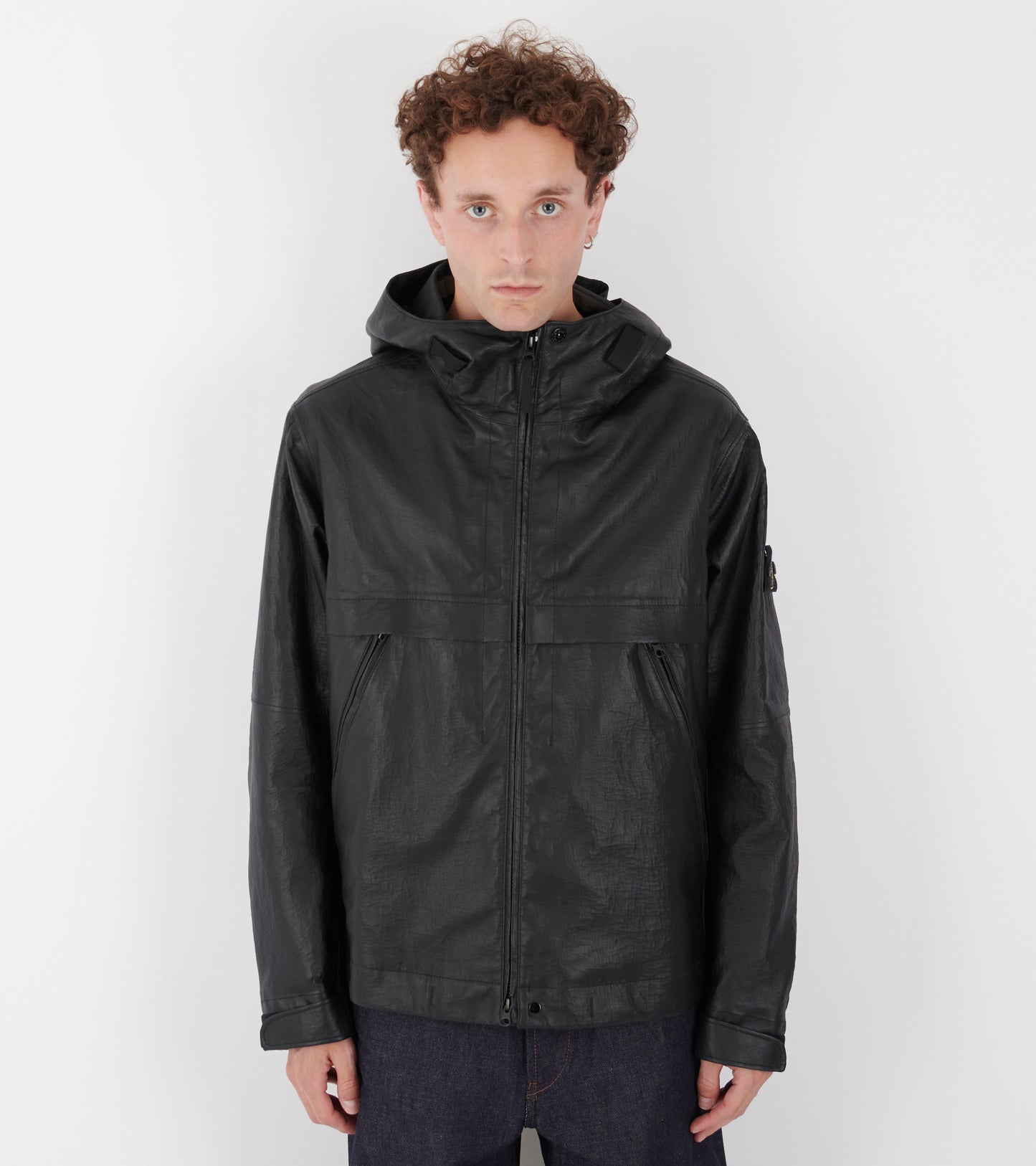Leather Organza Jacket Black