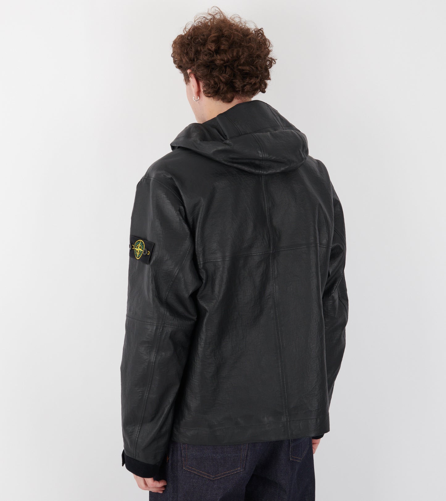 Leather Organza Jacket Black