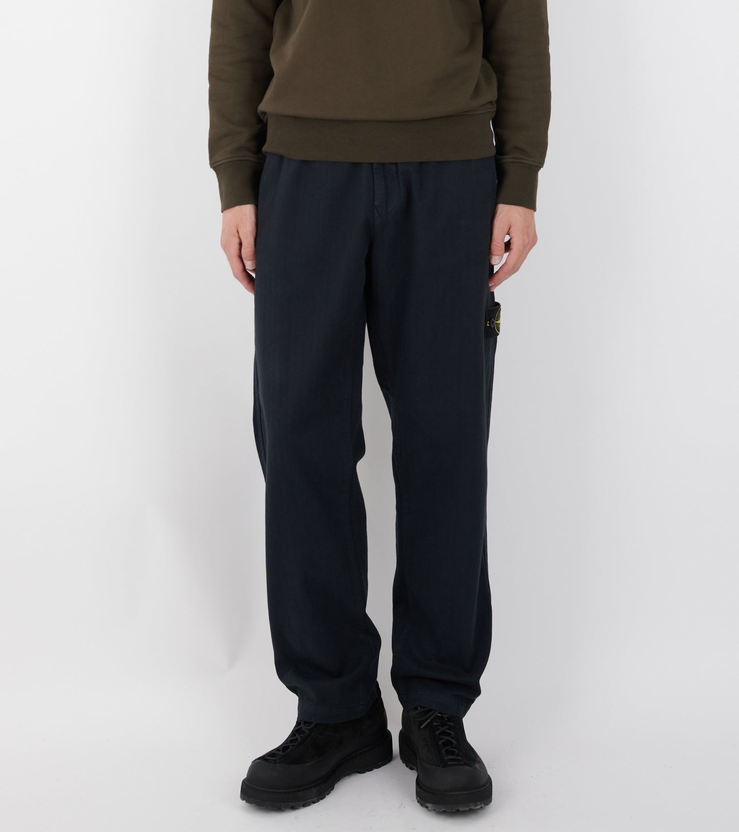 Striped Canvas Pants Navy