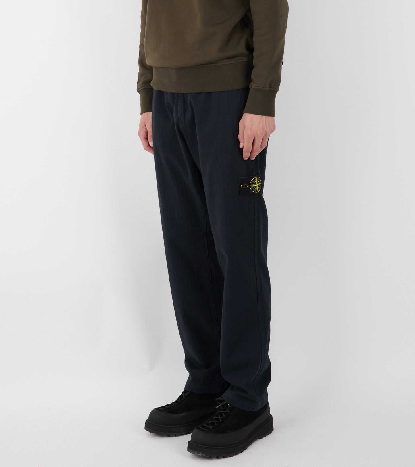 Striped Canvas Pants Navy