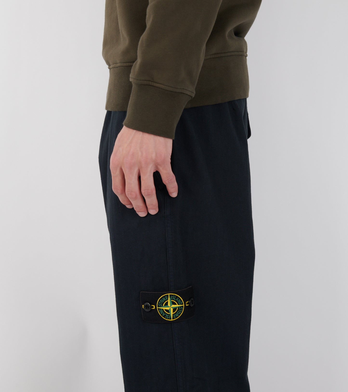 Striped Canvas Pants Navy