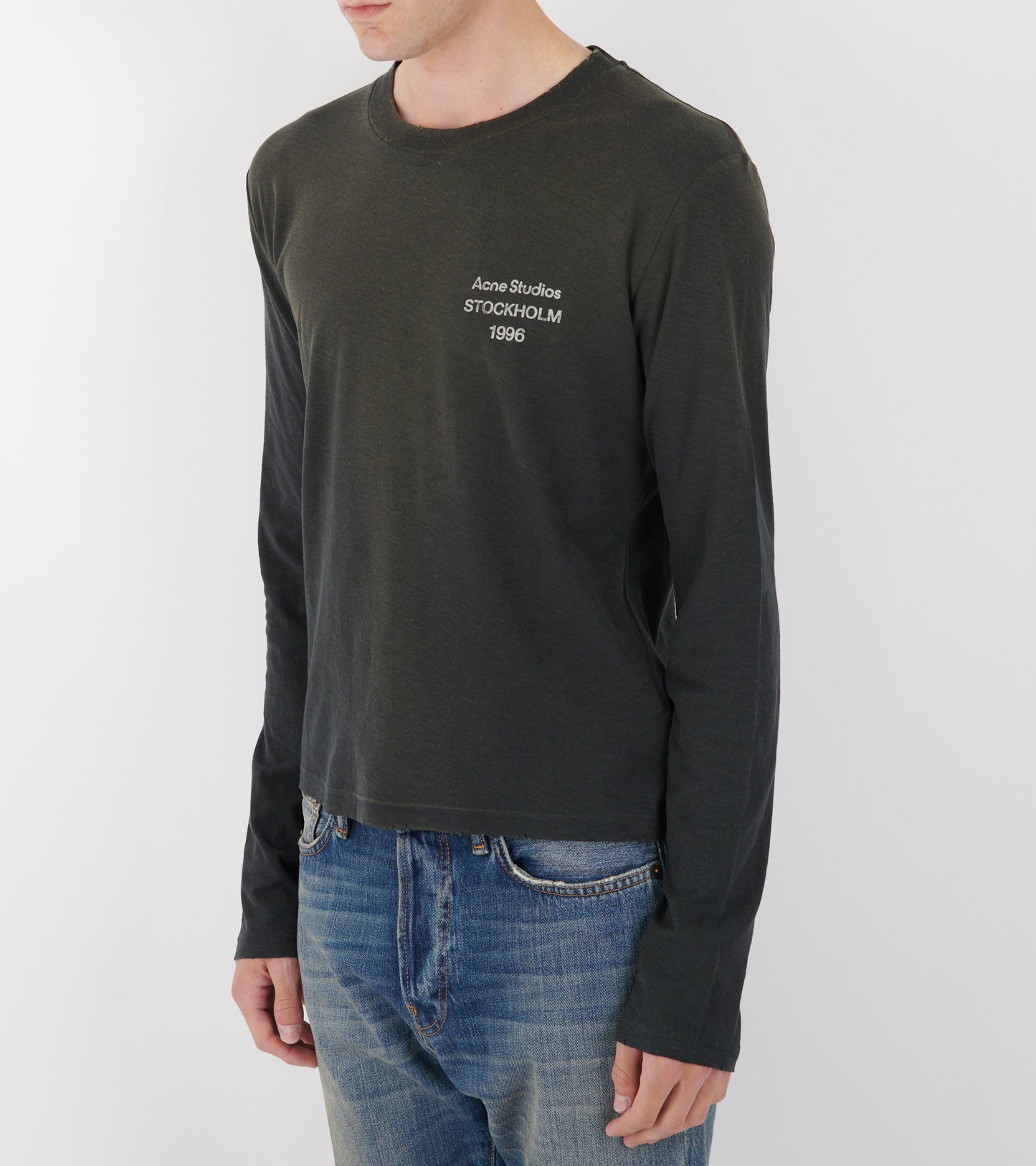 Distressed Logo L/S T-shirt Faded Black