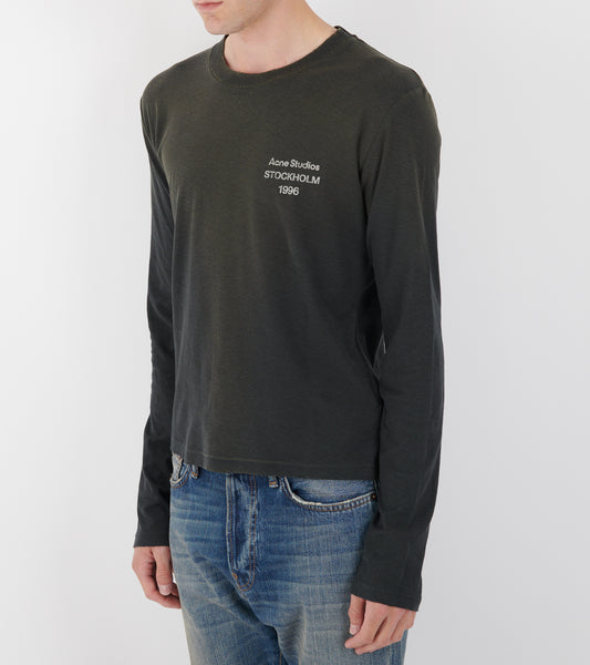Distressed Logo L/S T-shirt Faded Black
