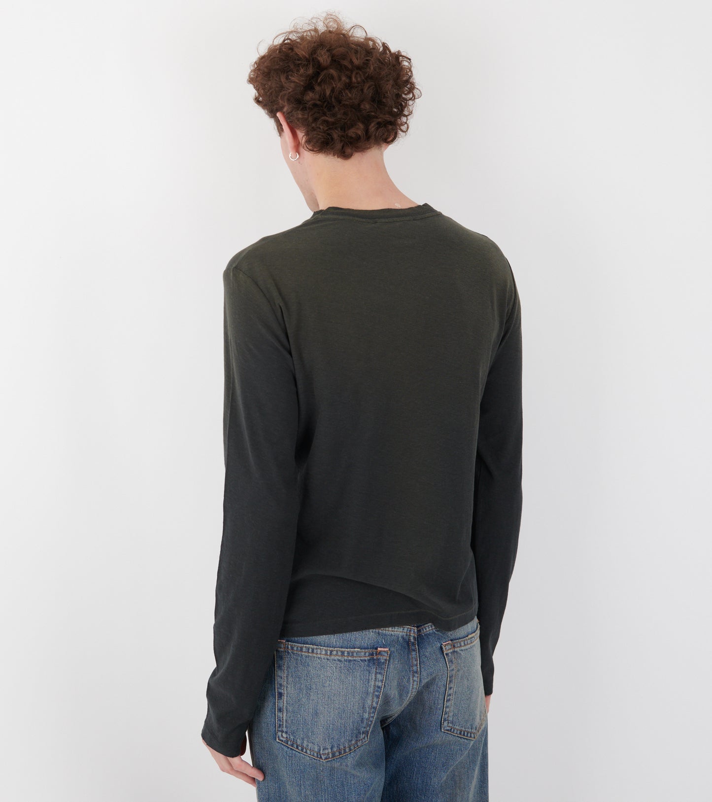 Distressed Logo L/S T-shirt Faded Black