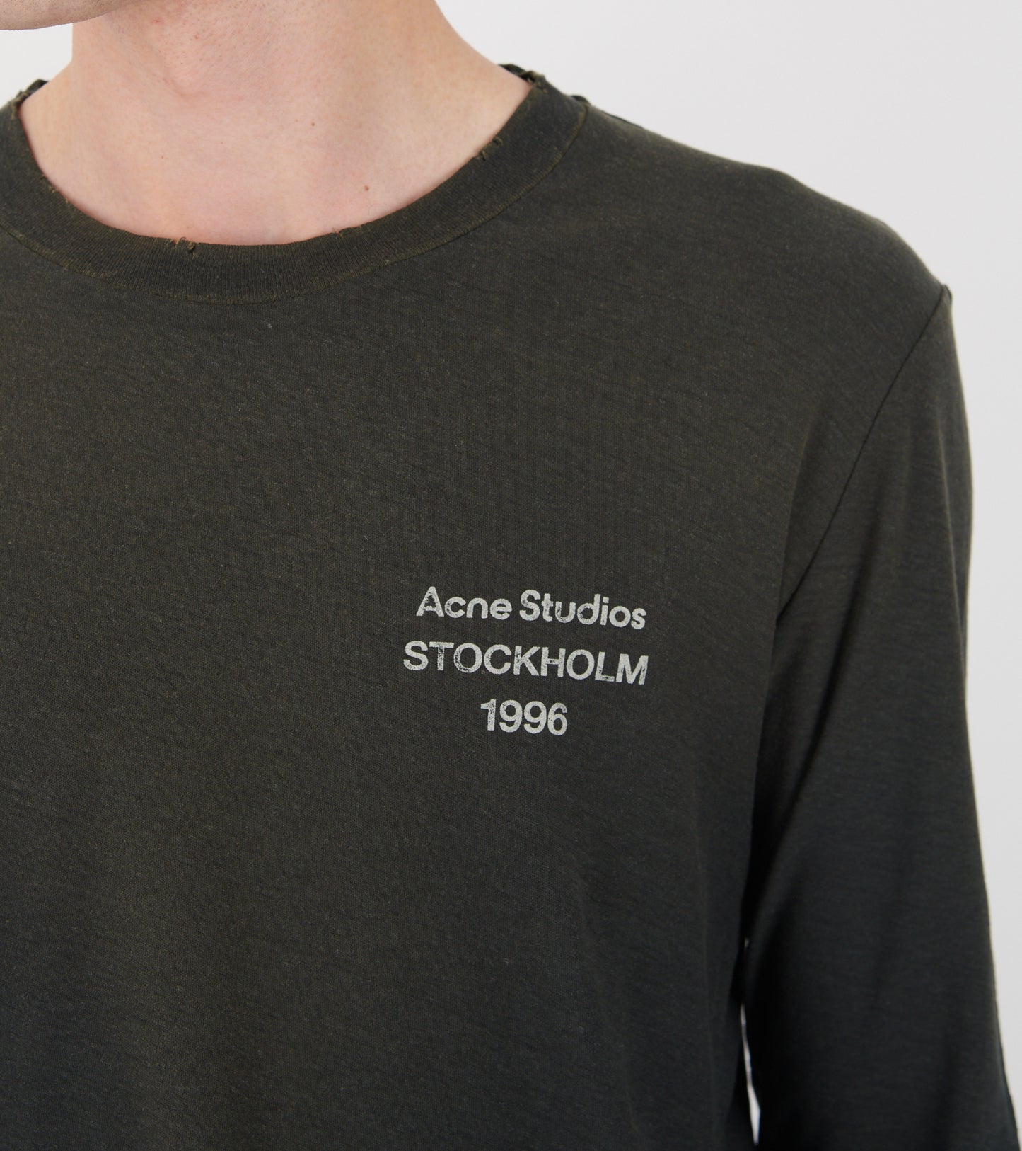 Distressed Logo L/S T-shirt Faded Black