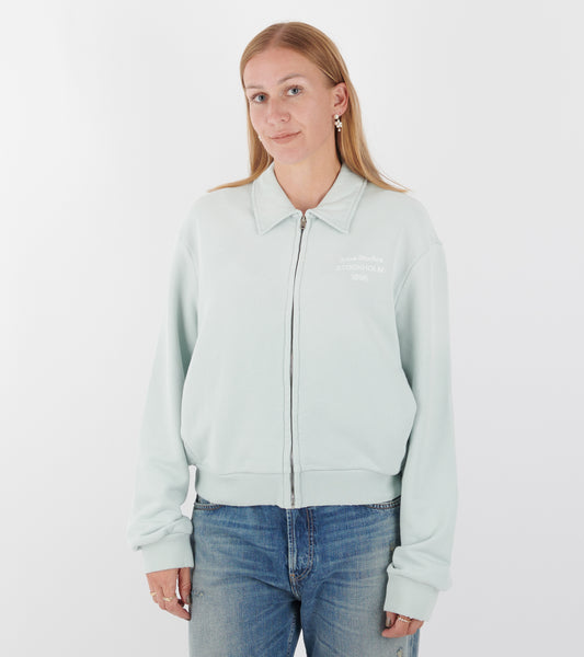 Zip Collar Cardigan Pale Mint