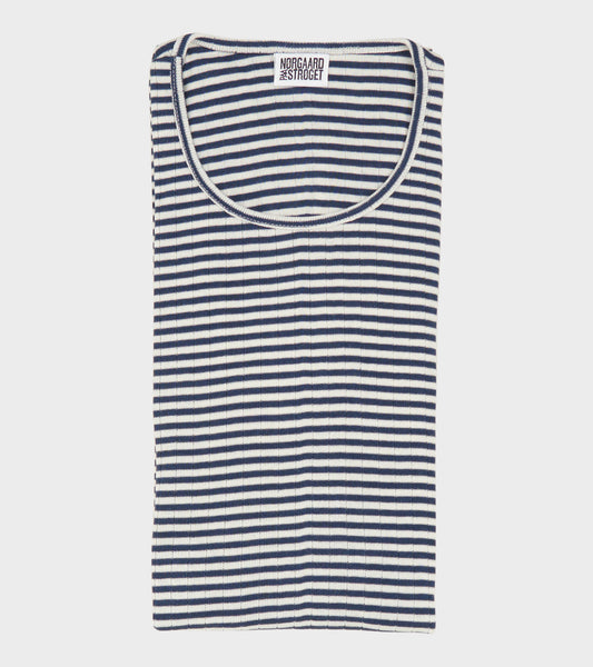 101 Rib Fine Stripe Marine/Ecru