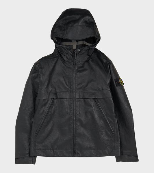 Leather Organza Jacket Black
