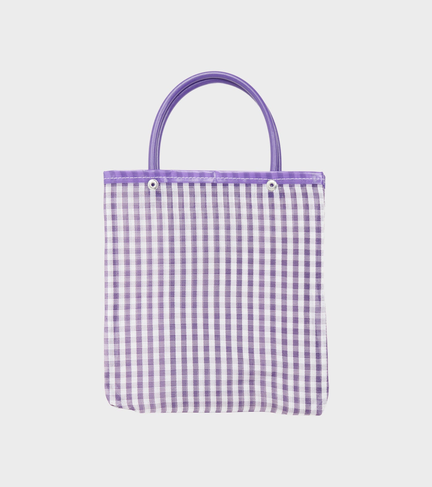 Mini Market Tote Purple Check