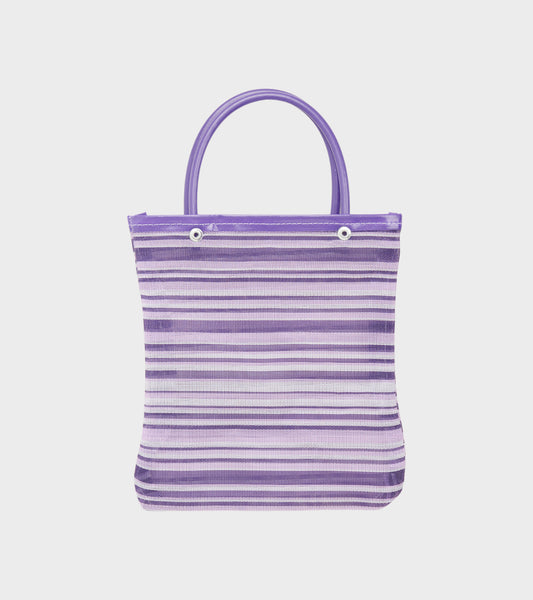 Mini Market Tote Purple Horizontal Stripe