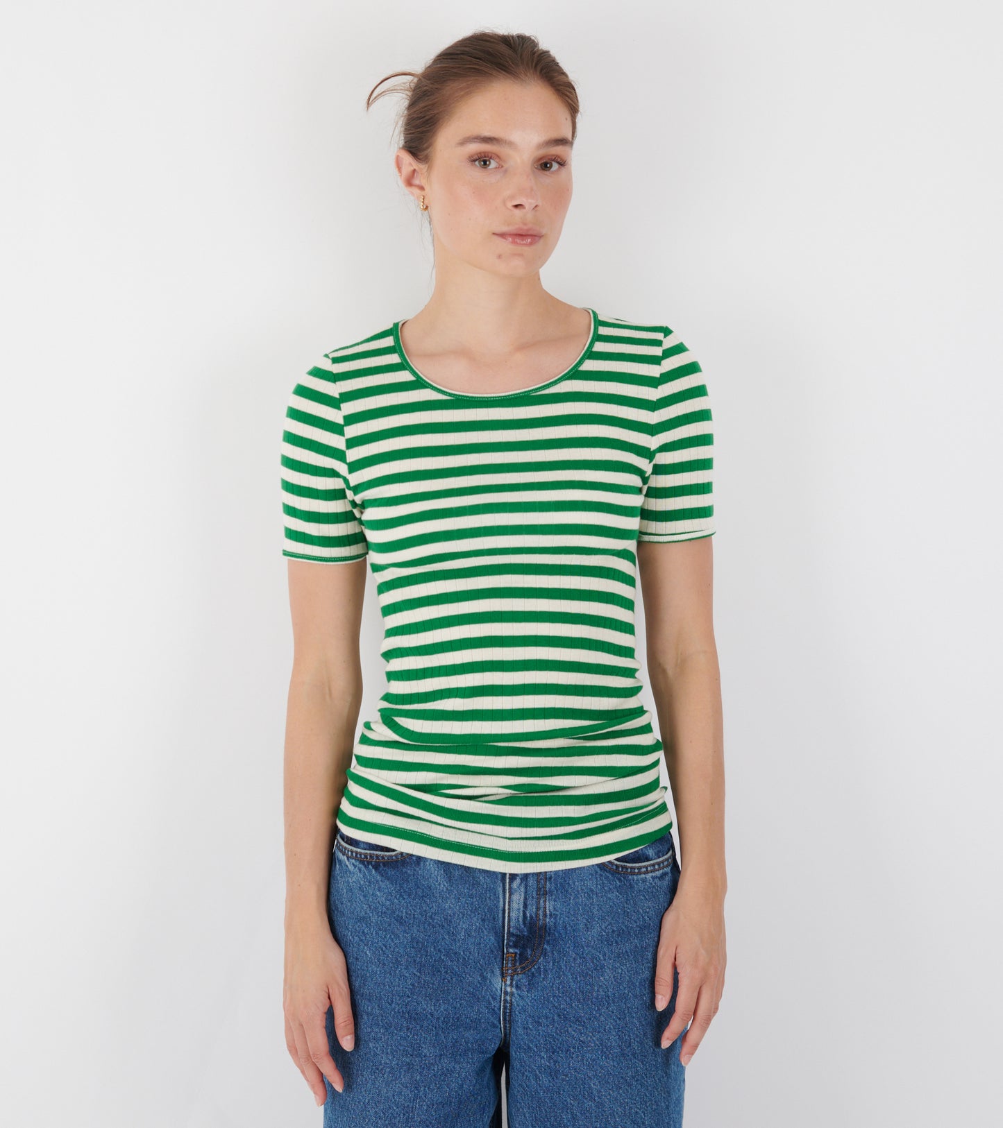 101 Short Sleeve T-shirt Green/Ecru