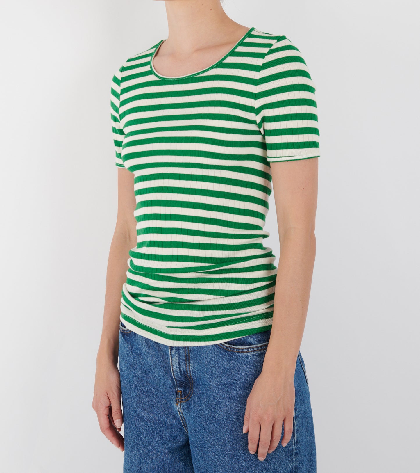 101 Short Sleeve T-shirt Green/Ecru