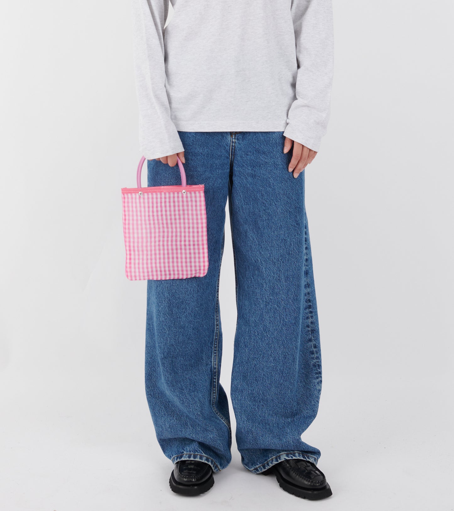 Mini Market Tote Pink Check