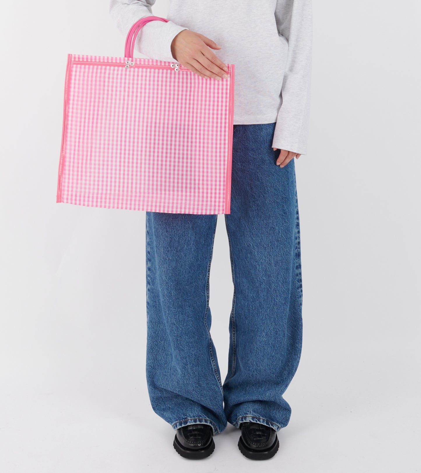Market Tote Pink Check
