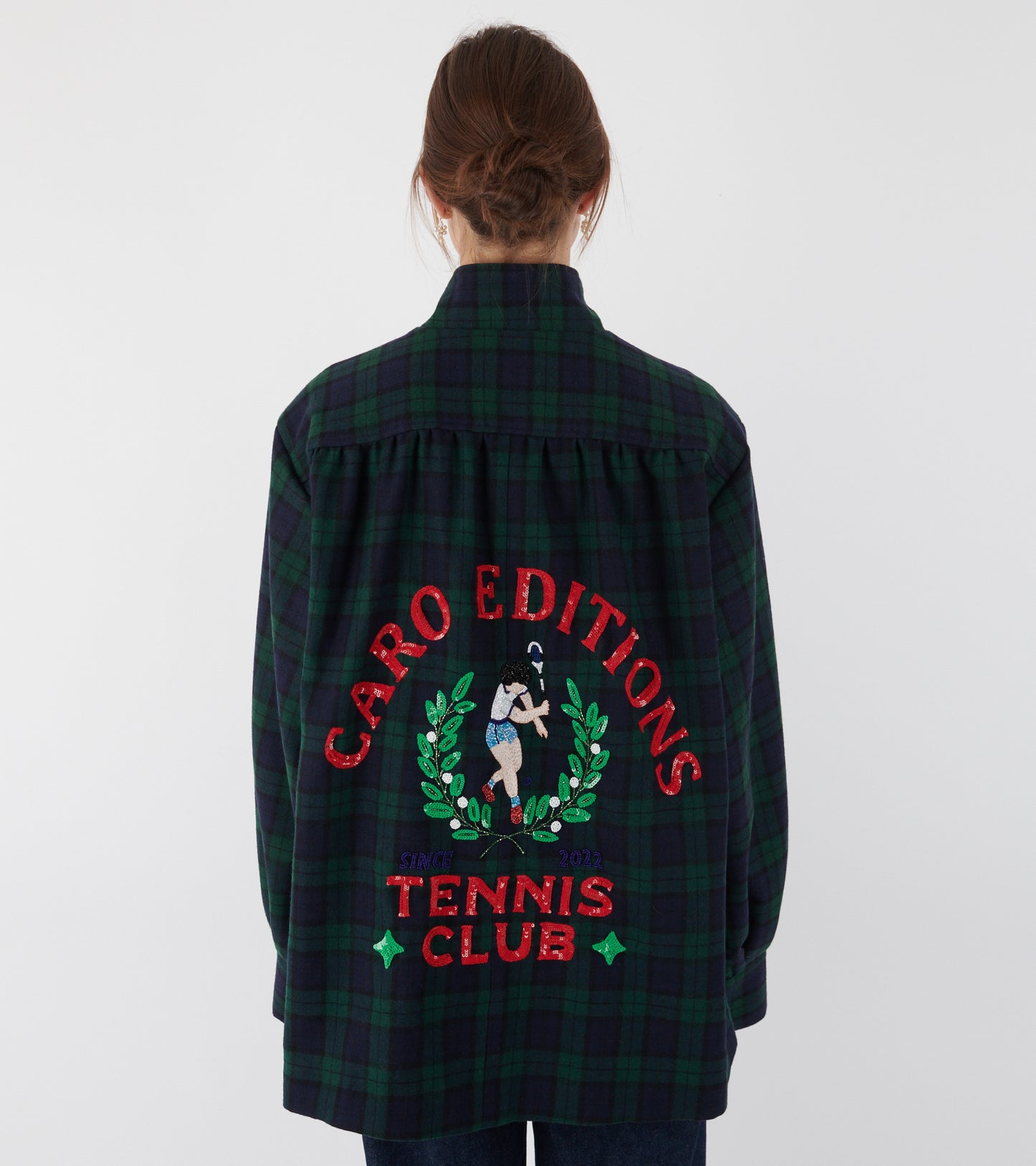 Short Gaia Tennis Coat Navy Check