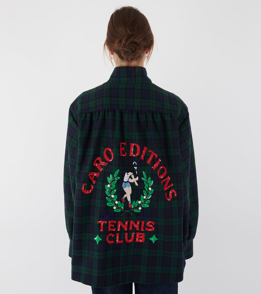 Short Gaia Tennis Coat Navy Check