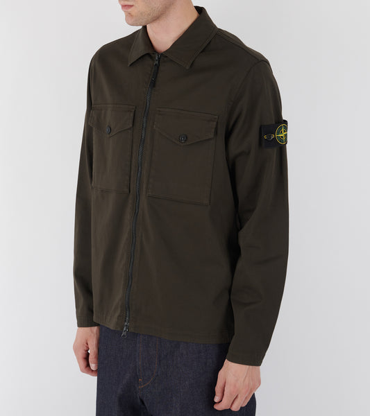 Classic Cotton Zip Pocket Overshirt Coal Grey
