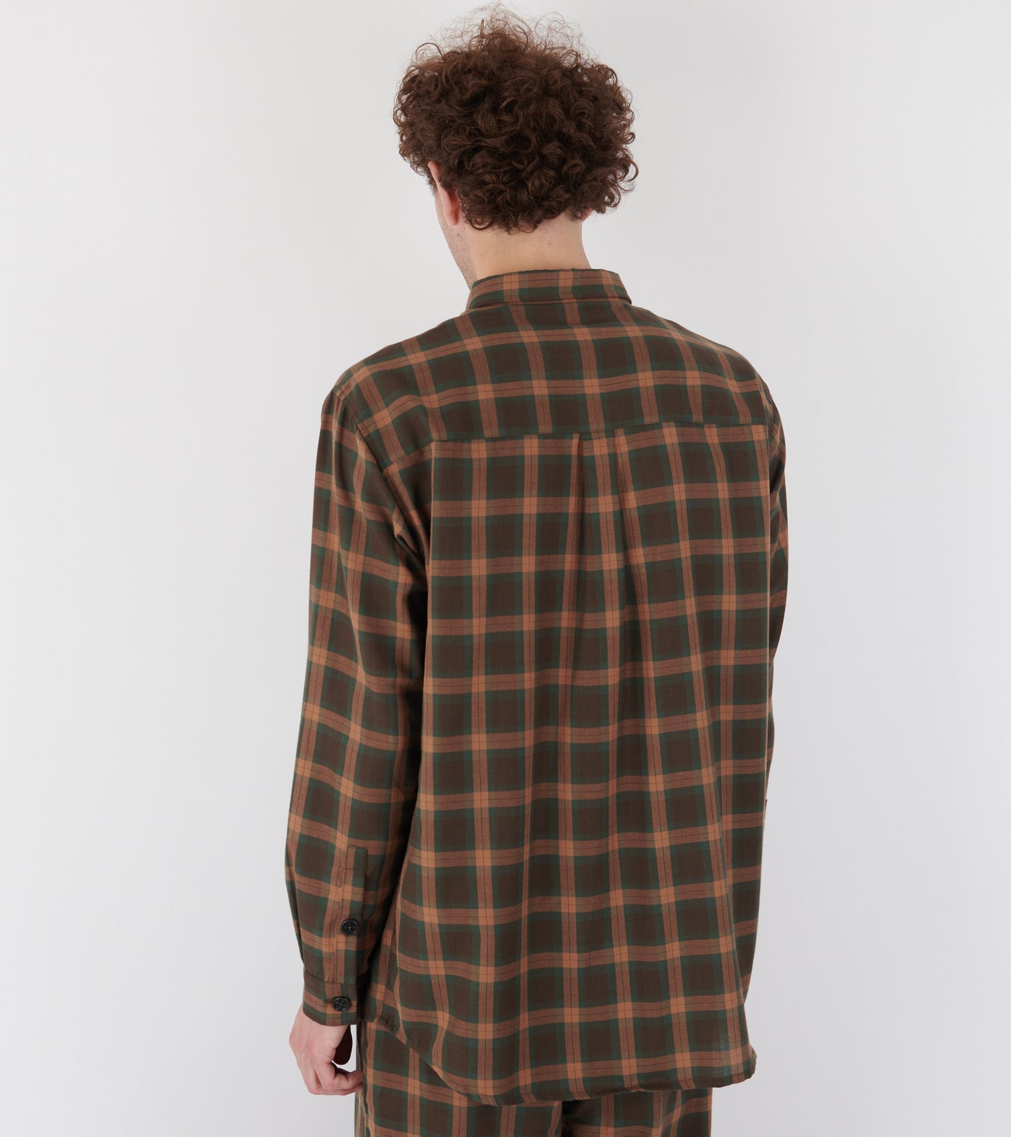 Block Shirt Brown Cotton Checks