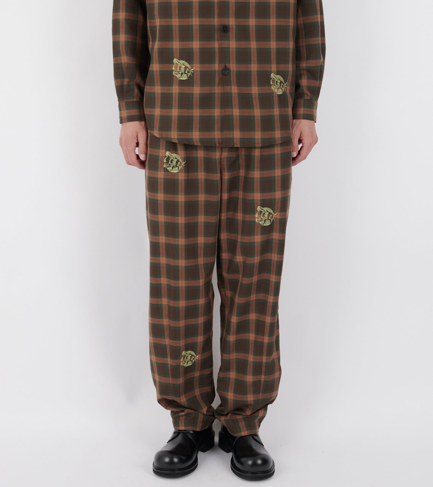 Razor Pants Brown Cotton Checks