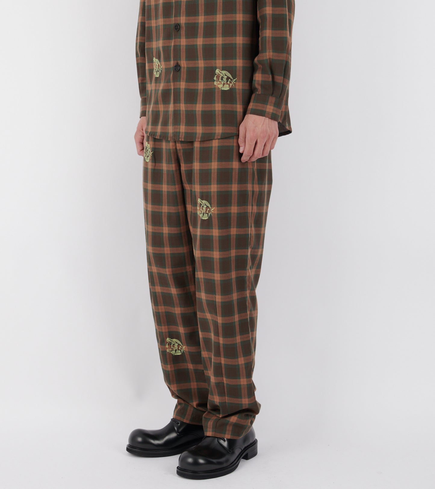 Razor Pants Brown Cotton Checks