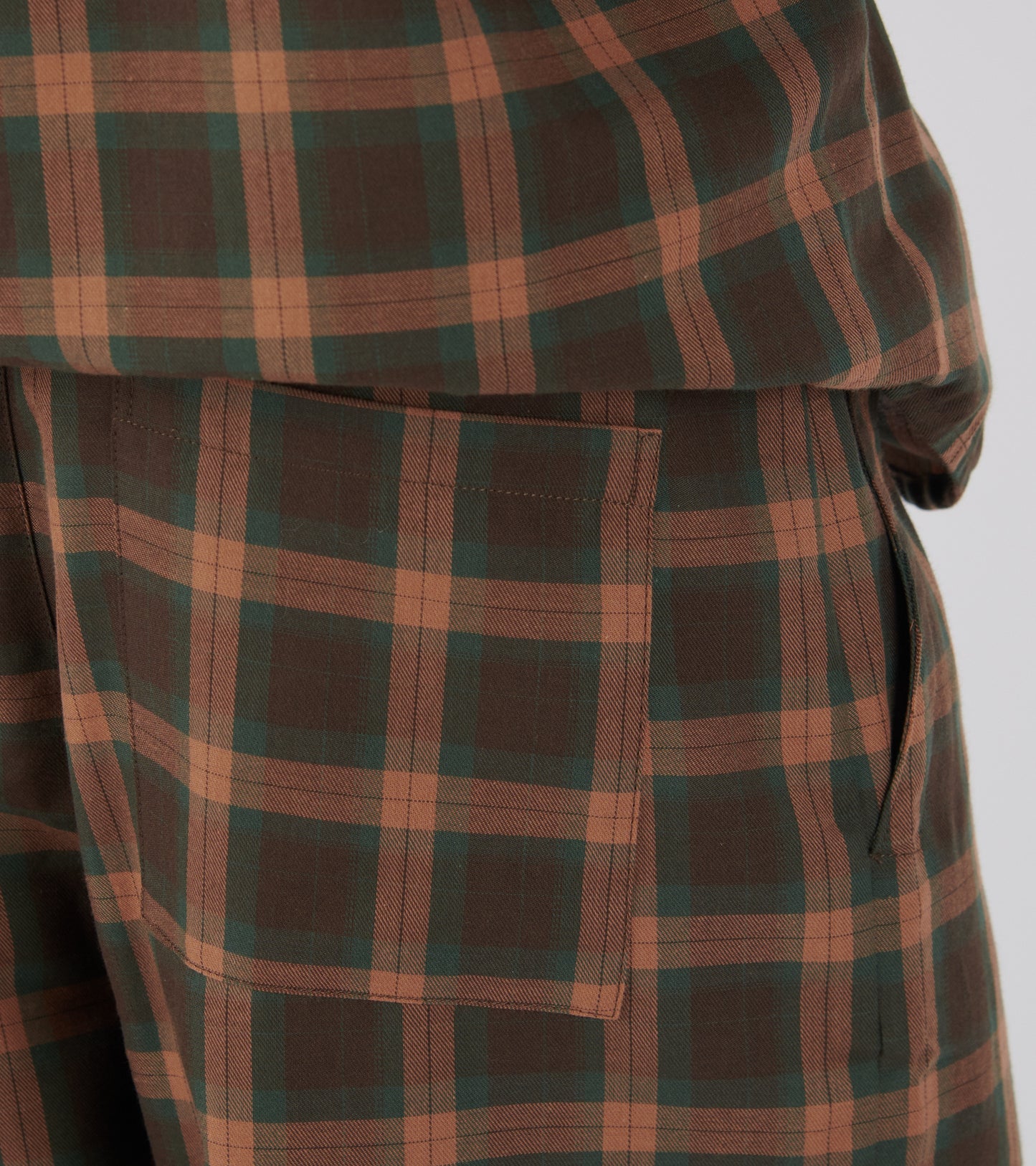 Razor Pants Brown Cotton Checks