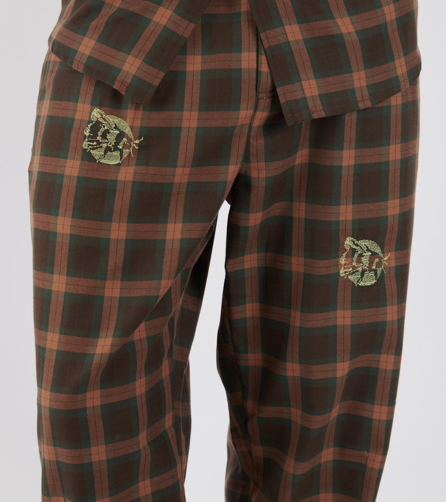 Razor Pants Brown Cotton Checks