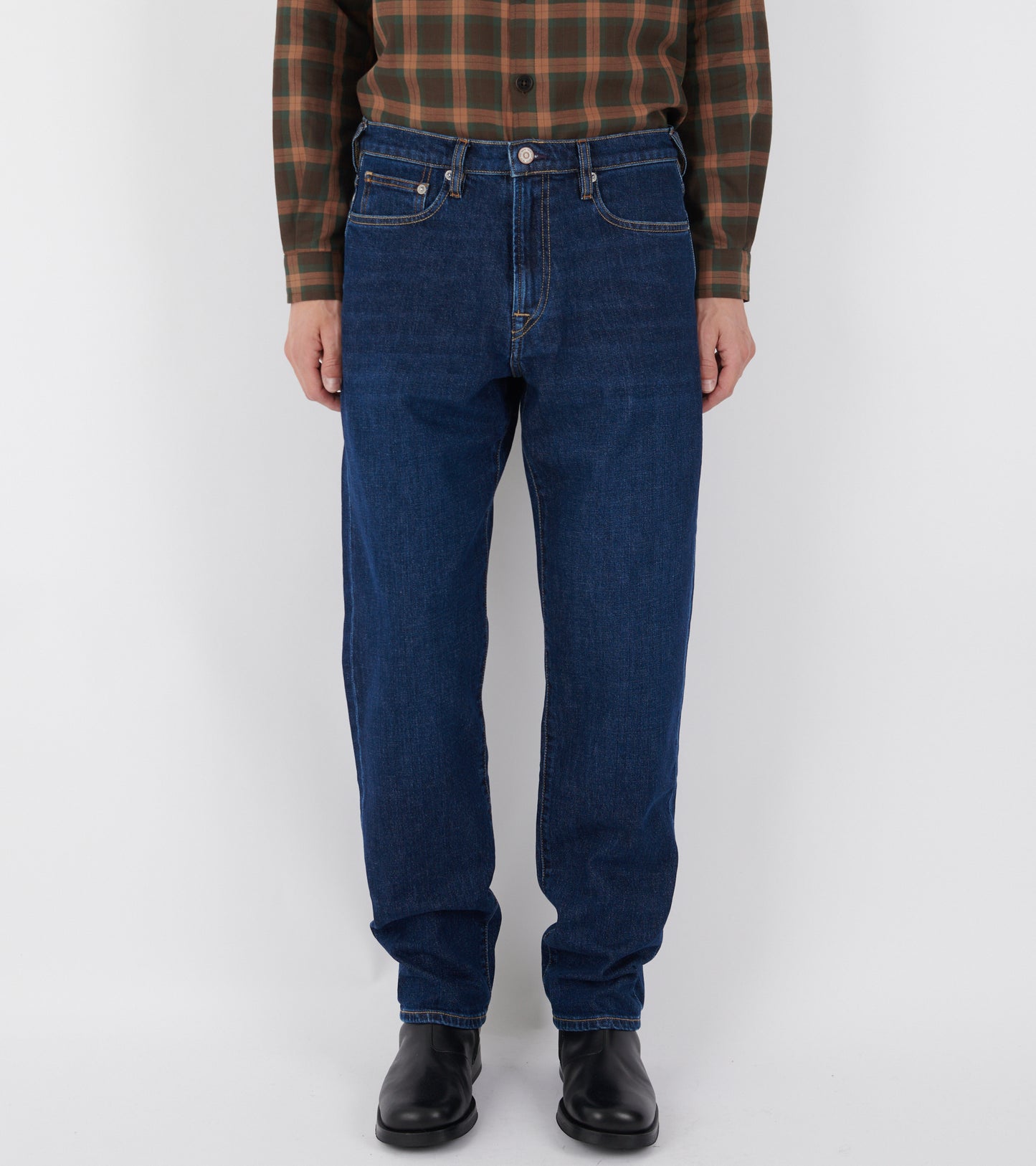 Relaxed Taper Fit Denim Jeans Blue