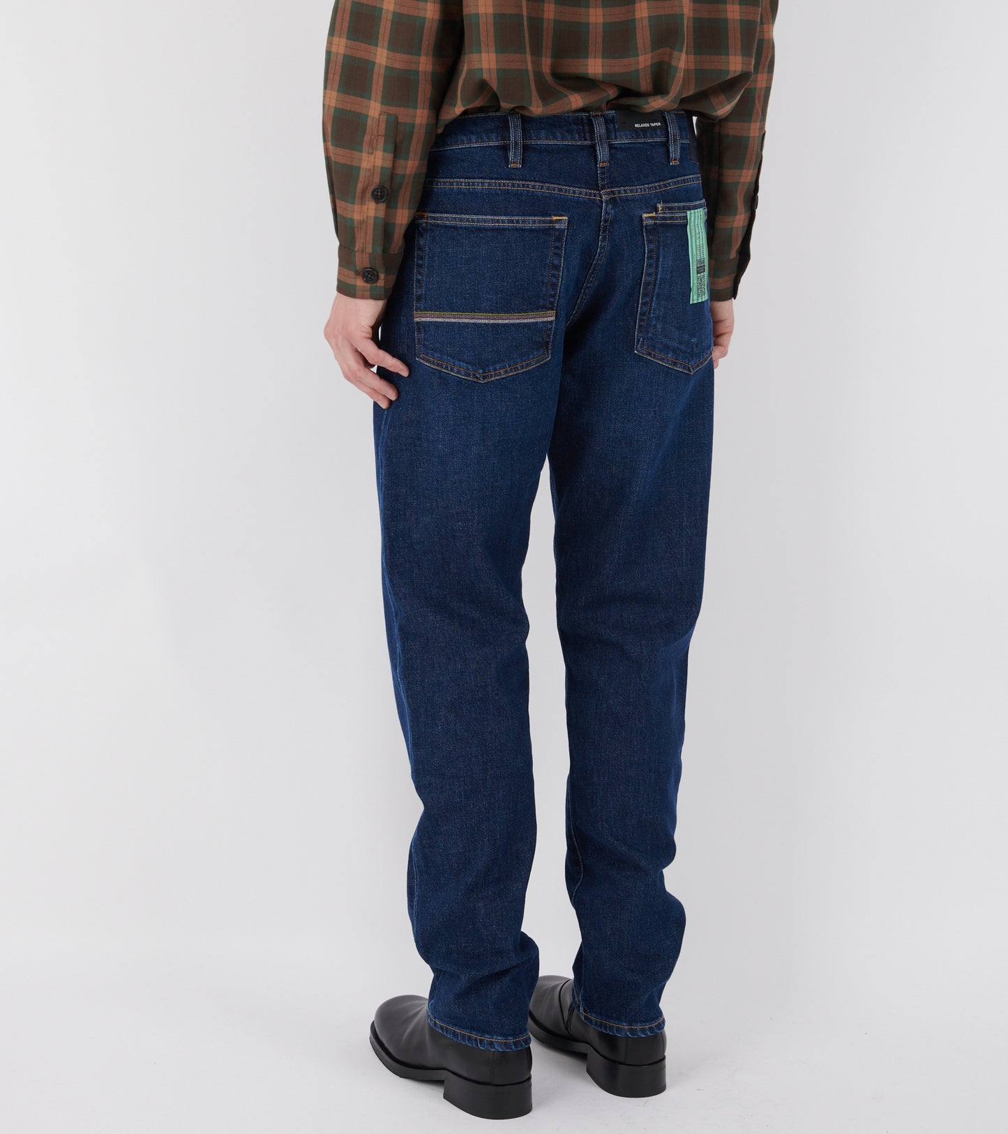 Relaxed Taper Fit Denim Jeans Blue